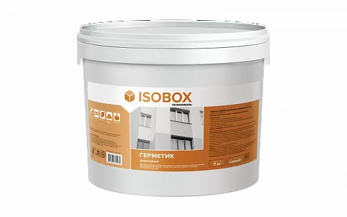 Герметик ISOBOX Акриловый для межпанельных швов (серый), 7кг